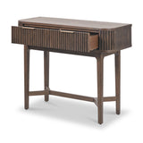 Raie Dark Brown 2 Drawer Console Table from Roseland Furniture