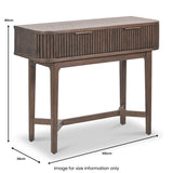 Raie Dark Brown 2 Drawer Console Table from Roseland Furniture