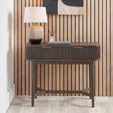 Raie Dark Brown 2 Drawer Console Table from Roseland Furniture