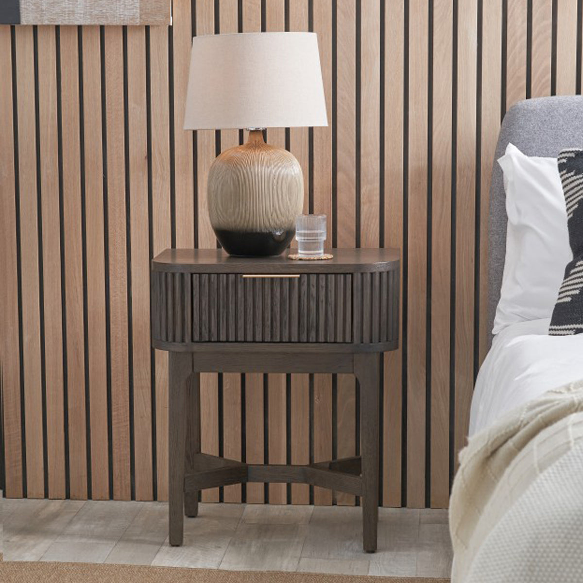 Raie Dark Brown 1 Drawer Unit from Roseland Furniture