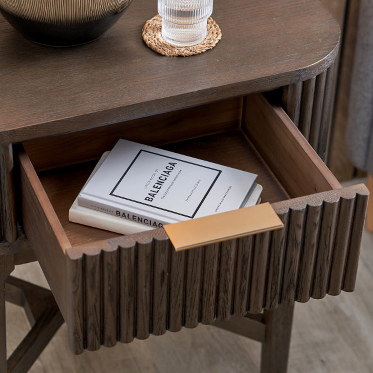 Raie Dark Brown 1 Drawer Unit from Roseland Furniture