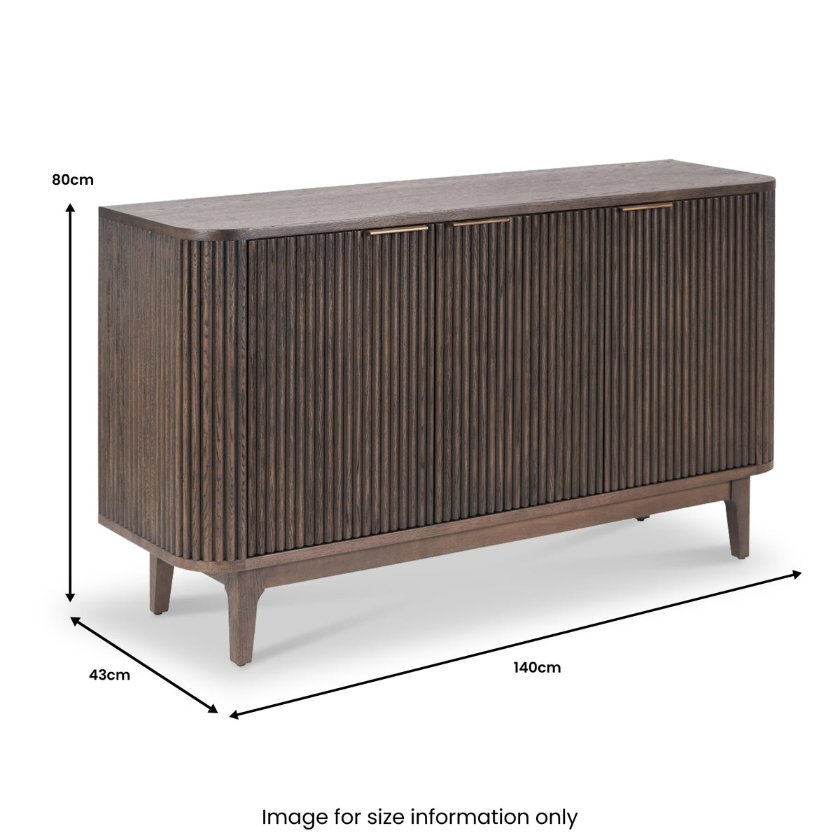 Raie Dark Brown 3 Door Sideboard from Roseland Furniture