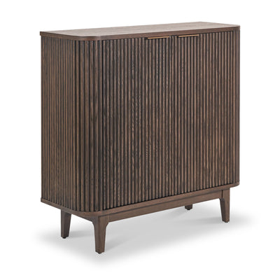 Raie Fluted Oak and Pine Small Sideboard