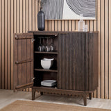 Raie Dark Brown 2 Door Bar Cabinet from Roseland Furniture