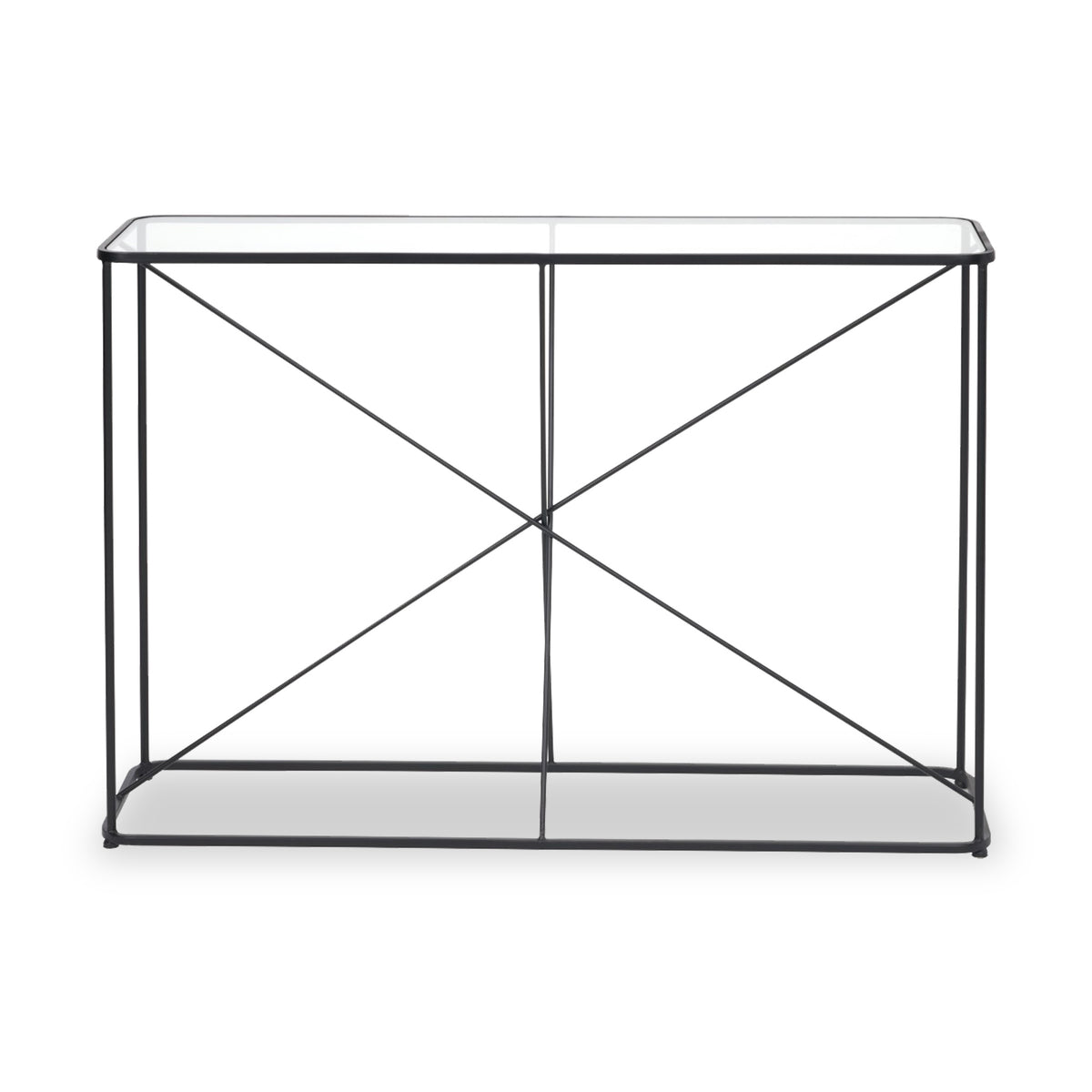 Roxy Glass and Black Console Table from Roseland Furniture