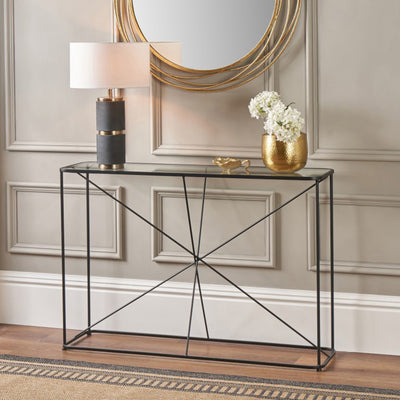 Roxy Glass Top Console Table