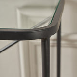 Roxy Glass and Black Console Table from Roseland Furniture