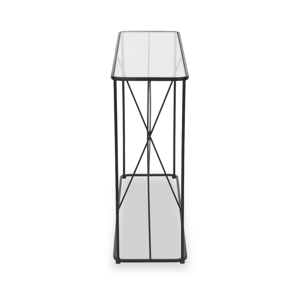 Roxy Glass and Black Console Table from Roseland Furniture