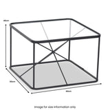 Roxy Glass and Black Metal Coffee Table from Roseland Furniture