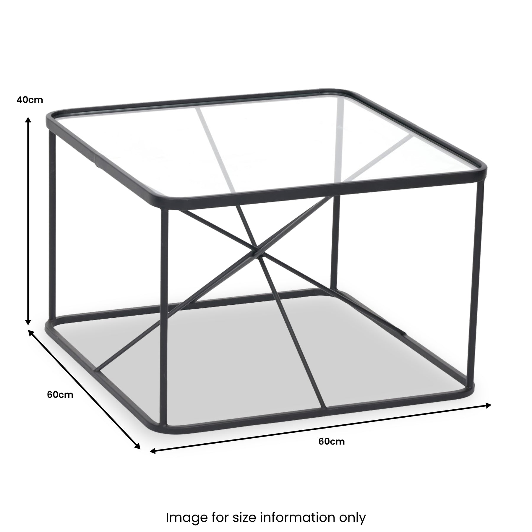 Roxy Glass and Black Metal Coffee Table from Roseland Furniture