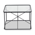 Roxy Glass and Black Metal Coffee Table from Roseland Furniture