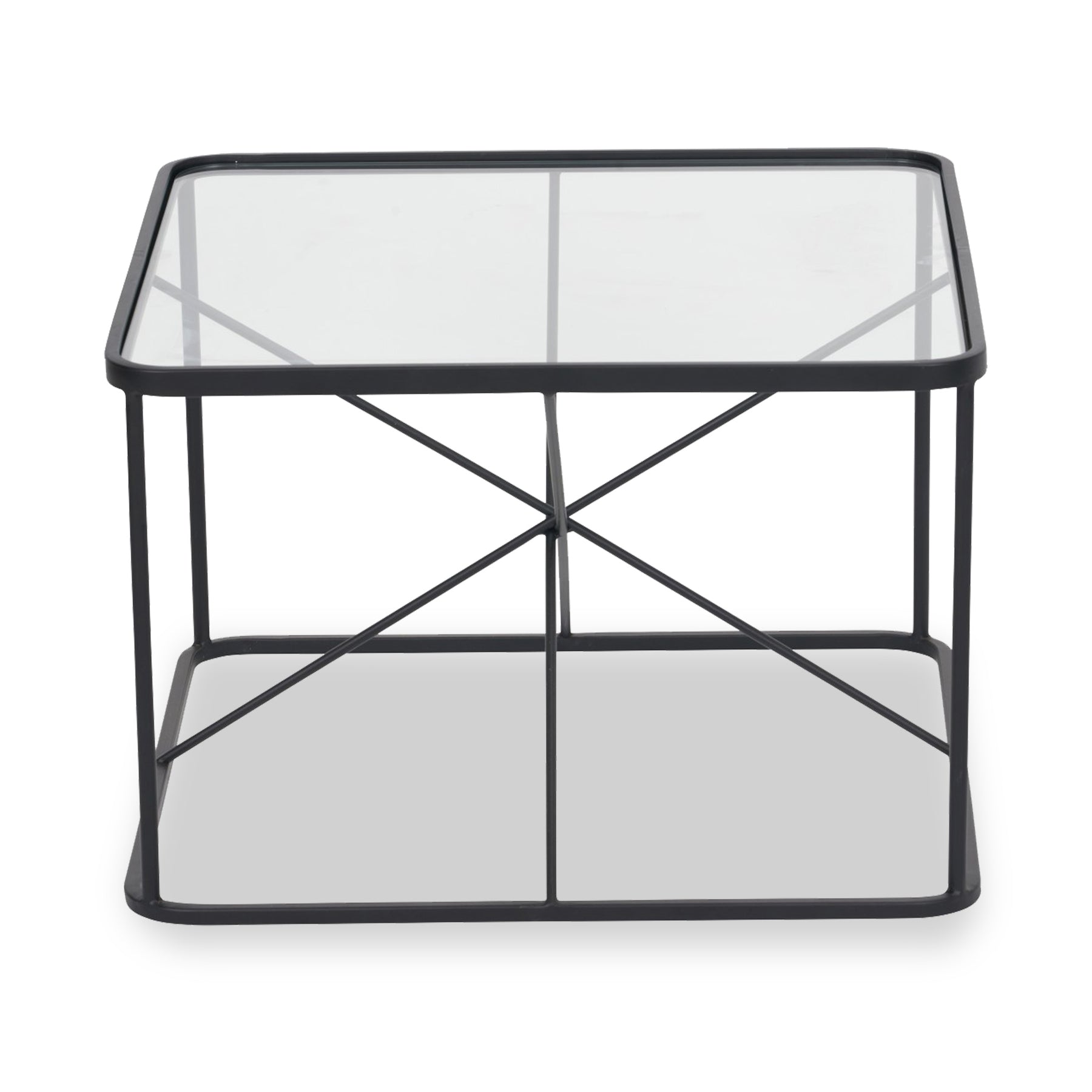 Roxy Glass and Black Metal Coffee Table from Roseland Furniture