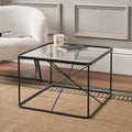 Roxy Glass and Black Metal Coffee Table from Roseland Furniture