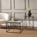 Roxy Glass and Black Metal Coffee Table from Roseland Furniture