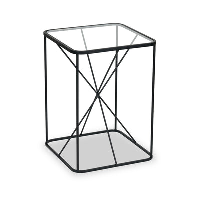 Roxy Glass Top Square Side Table