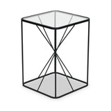 Roxy Glass and Black Metal Side Table from Roseland Furniture