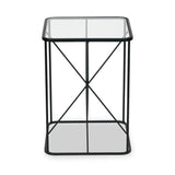 Roxy Glass and Black Metal Side Table from Roseland Furniture