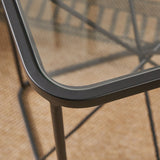 Roxy Glass and Black Metal Side Table from Roseland Furniture