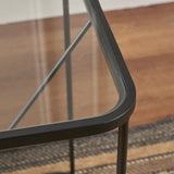 Roxy Glass and Black Metal Side Table from Roseland Furniture