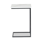 Daley White Marble Supper Side Table from Roseland Furniture