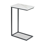Daley White Marble Supper Side Table from Roseland Furniture