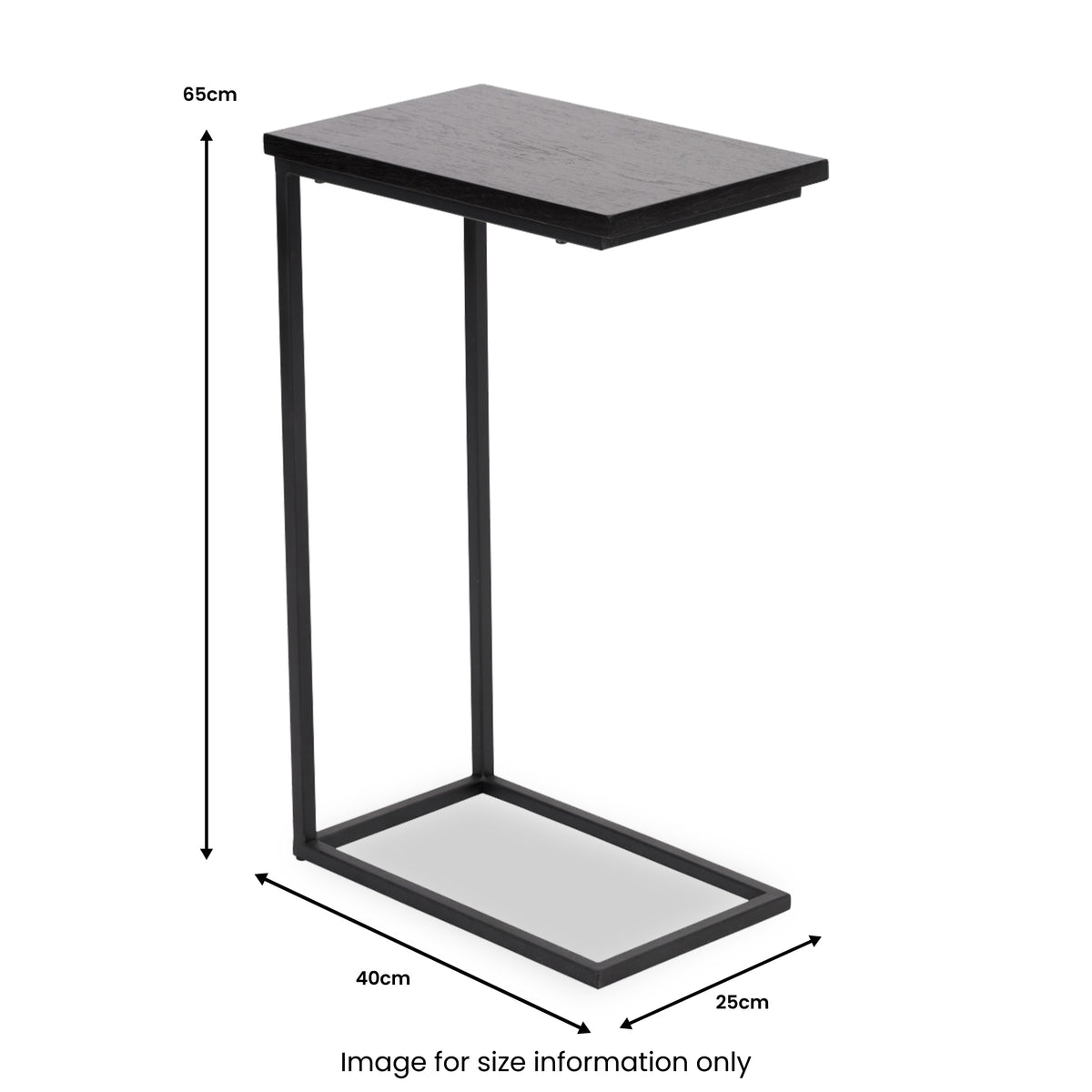 Daley Black Supper Side Table from Roseland Furniture