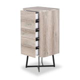 Ukiah Grey Oak 5 Drawer Tall Boy from Roseland Furniture