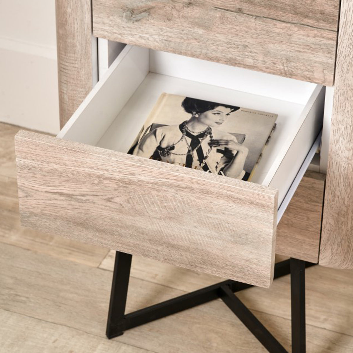 Ukiah Grey Oak 5 Drawer Tall Boy from Roseland Furniture