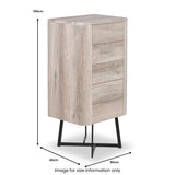 Ukiah Grey Oak 5 Drawer Tall Boy from Roseland Furniture
