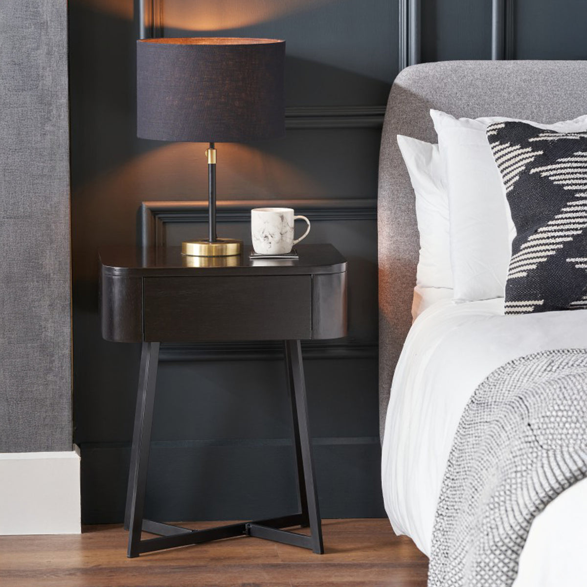 Ukiah Black Ash 1 Drawer Unit from Roseland Furniture