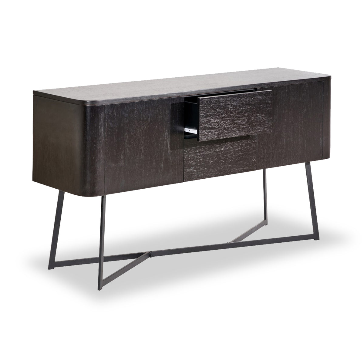 Ukiah Black Ash 2 Door 2 Drawer Sideboard from Roseland Furniture