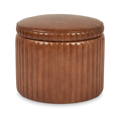 Alessandro Leather Storage Pouffe