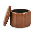 Alessandro Leather Storage Pouffe Brown from Roseland Furniture