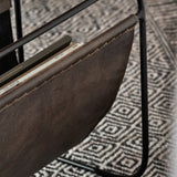 Eliseo Leather Magazine Rack Peppercorn from Roseland Furniture
