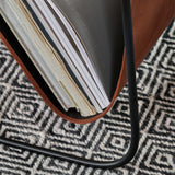 Eliseo Leather Magazine Rack Brown from Roseland Furniture