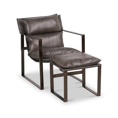 Nico Leather Accent Chair & Footstool