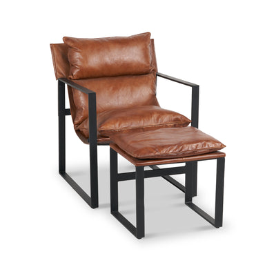 Nico Leather Accent Chair & Footstool