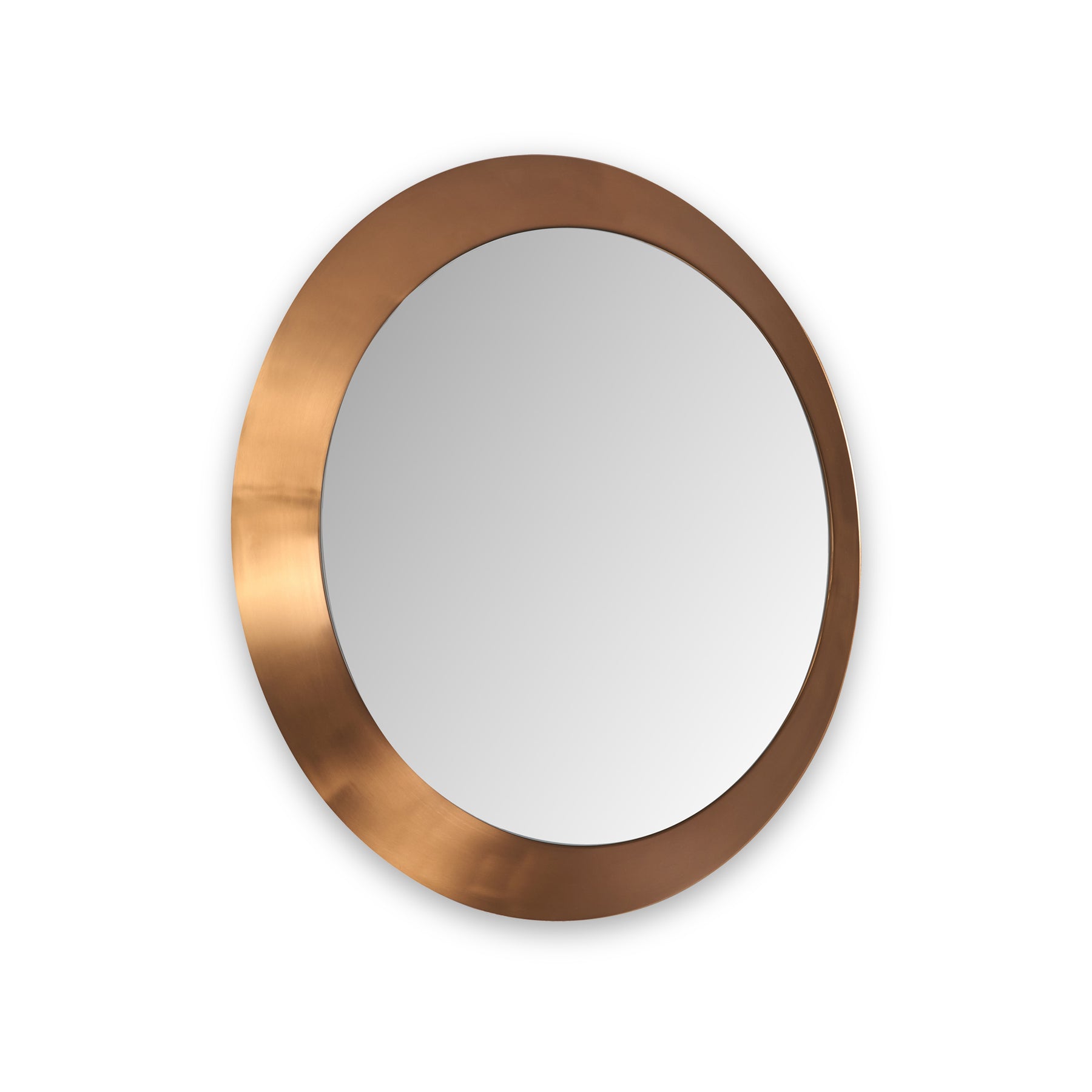 Venice Angled Frame Round Wall Mirror BGold S from Roseland Furniture