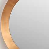 Venice Angled Frame Round Wall Mirror BGold S from Roseland Furniture