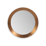 Venice Angled Frame Round Wall Mirror BGold S from Roseland Furniture
