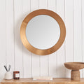 Venice Angled Frame Round Wall Mirror BGold S from Roseland Furniture