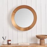 Venice Angled Frame Round Wall Mirror BGold S from Roseland Furniture