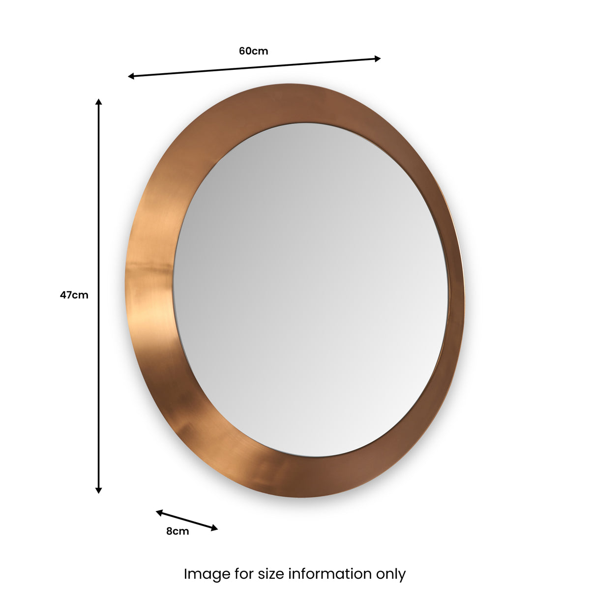 Venice Angled Frame Round Wall Mirror BGold S from Roseland Furniture