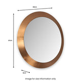 Venice Angled Frame Round Wall Mirror BGold S from Roseland Furniture