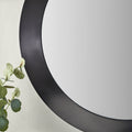 Venice Angled Frame Round Wall Mirror Graphite S from Roseland Furniture