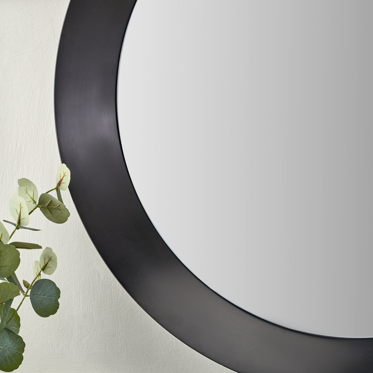 Venice Angled Frame Round Wall Mirror Graphite S from Roseland Furniture