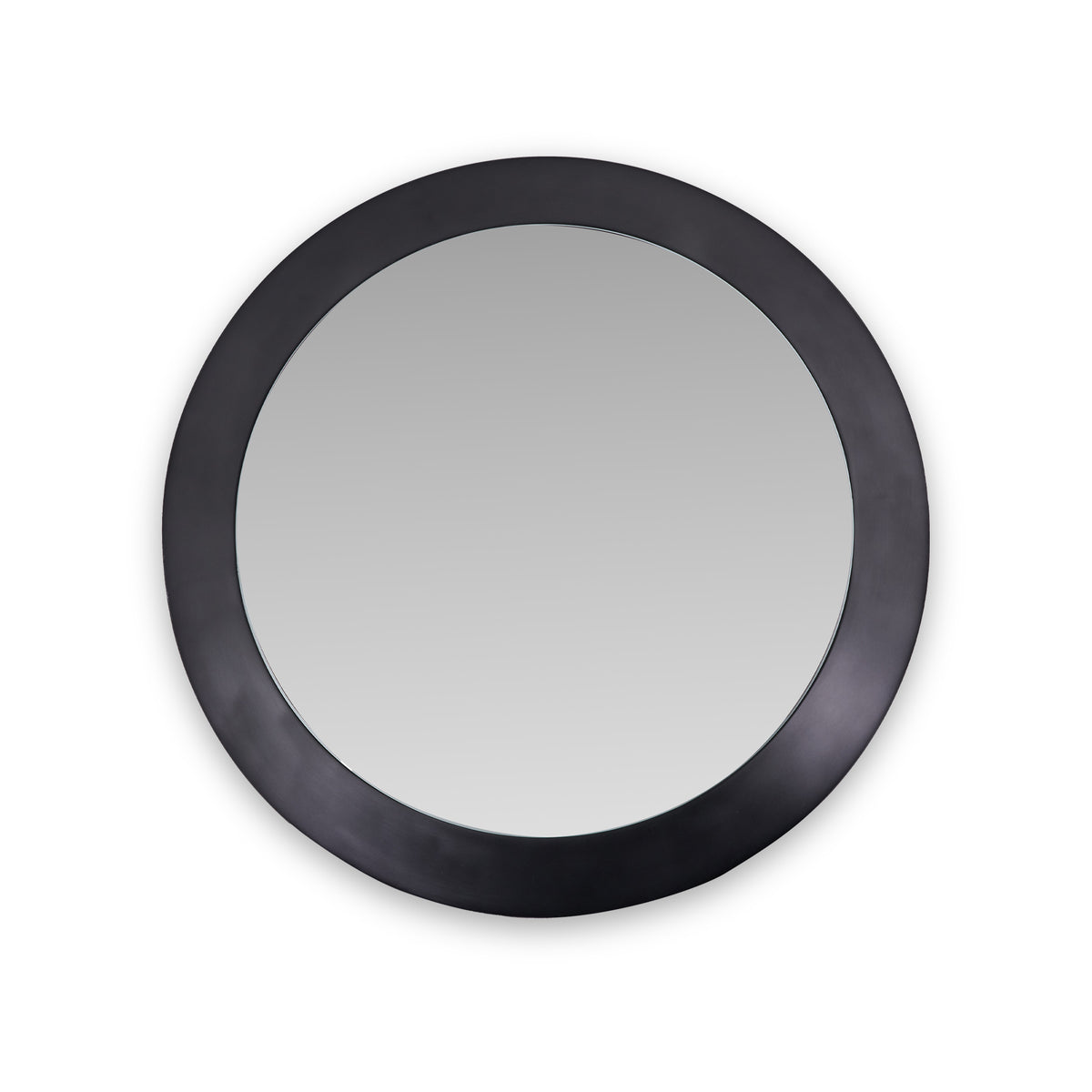 Venice Angled Frame Round Wall Mirror Graphite S from Roseland Furniture
