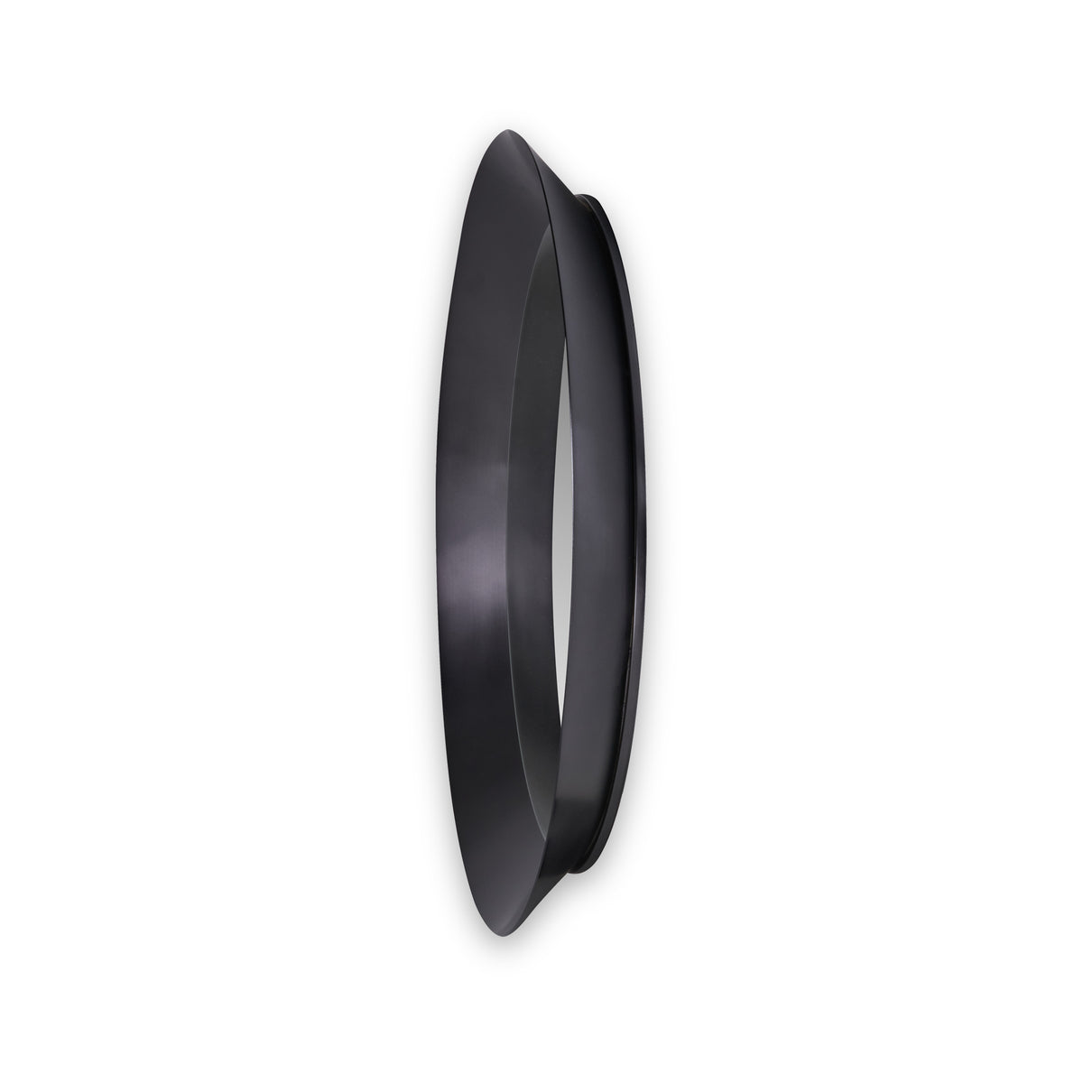Venice Angled Frame Round Wall Mirror Graphite S from Roseland Furniture