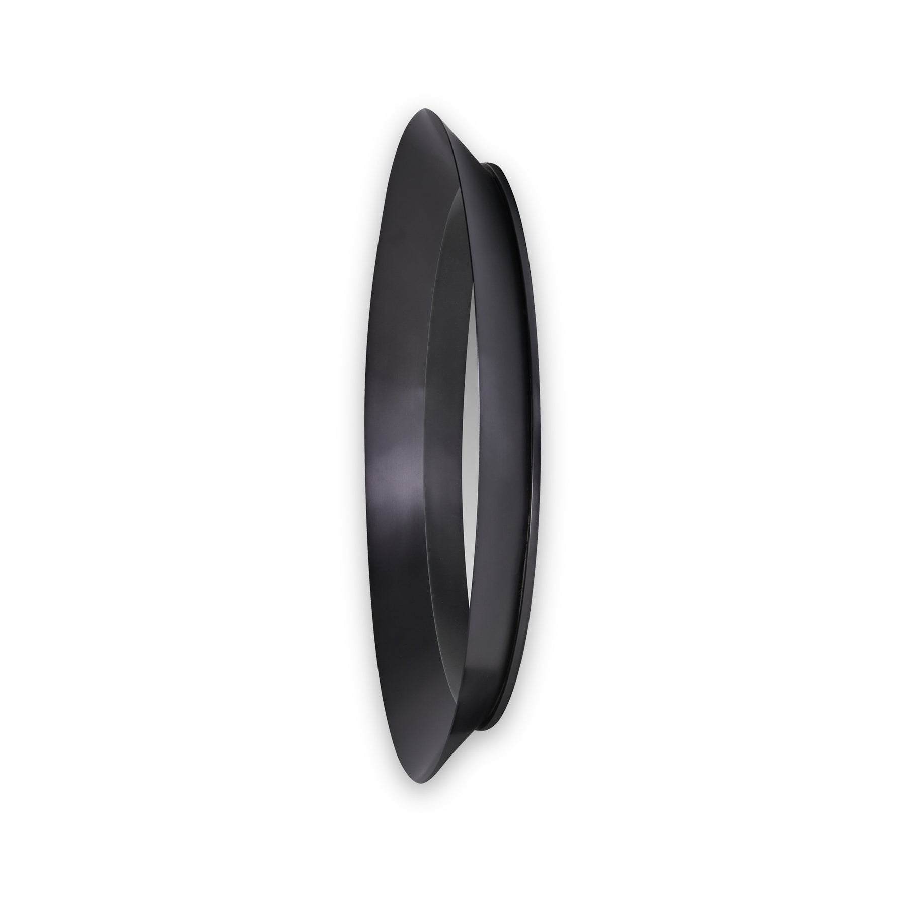 Venice Angled Frame Round Wall Mirror Graphite S from Roseland Furniture