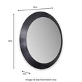 Venice Angled Frame Round Wall Mirror Graphite S from Roseland Furniture